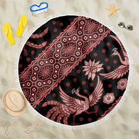 Indonesia Batik Pattern Beach Blanket Red Version LT01 One Size 150cm Red - Polynesian Pride