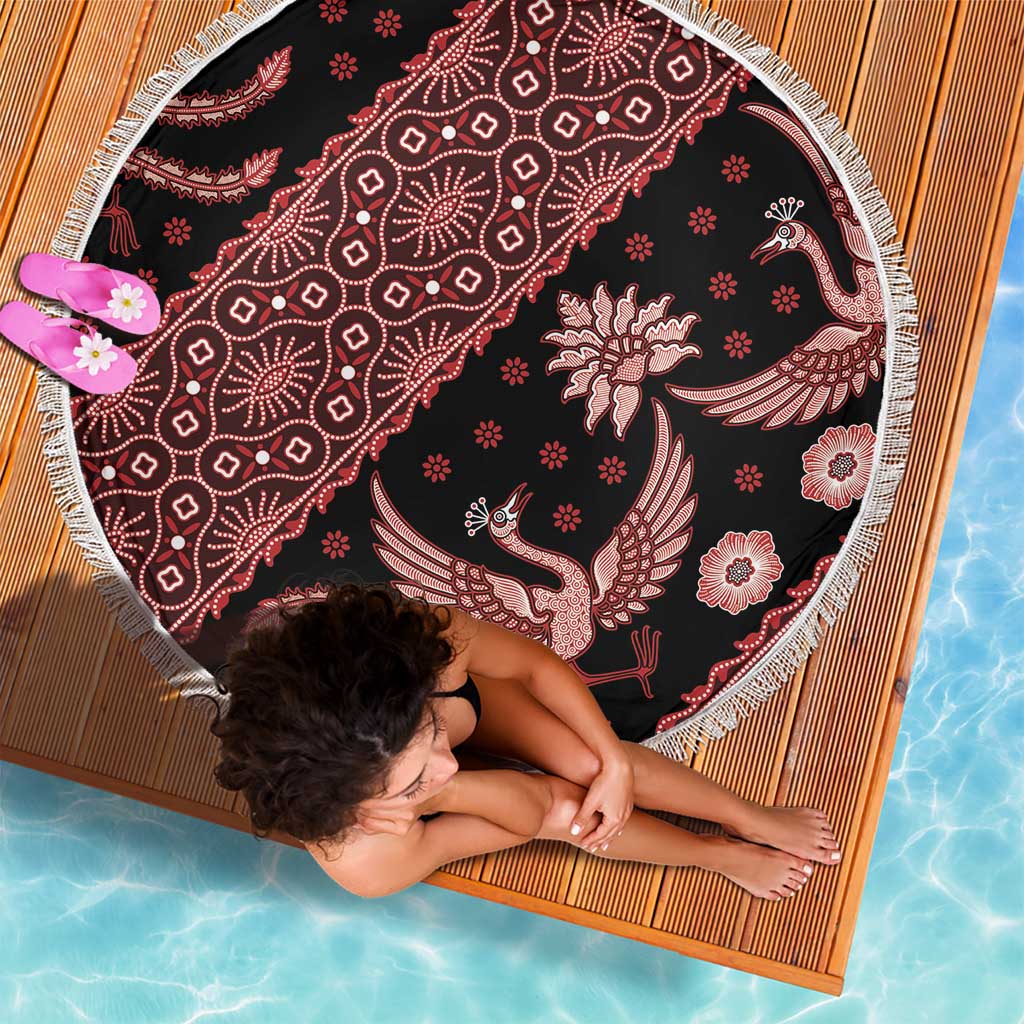 Indonesia Batik Pattern Beach Blanket Red Version LT01 - Polynesian Pride
