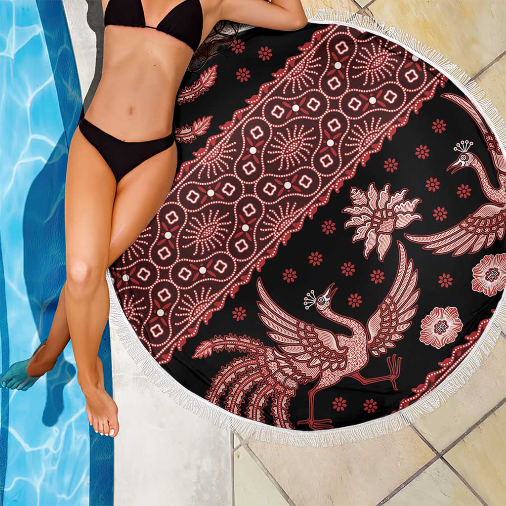 Indonesia Batik Pattern Beach Blanket Red Version LT01 - Polynesian Pride