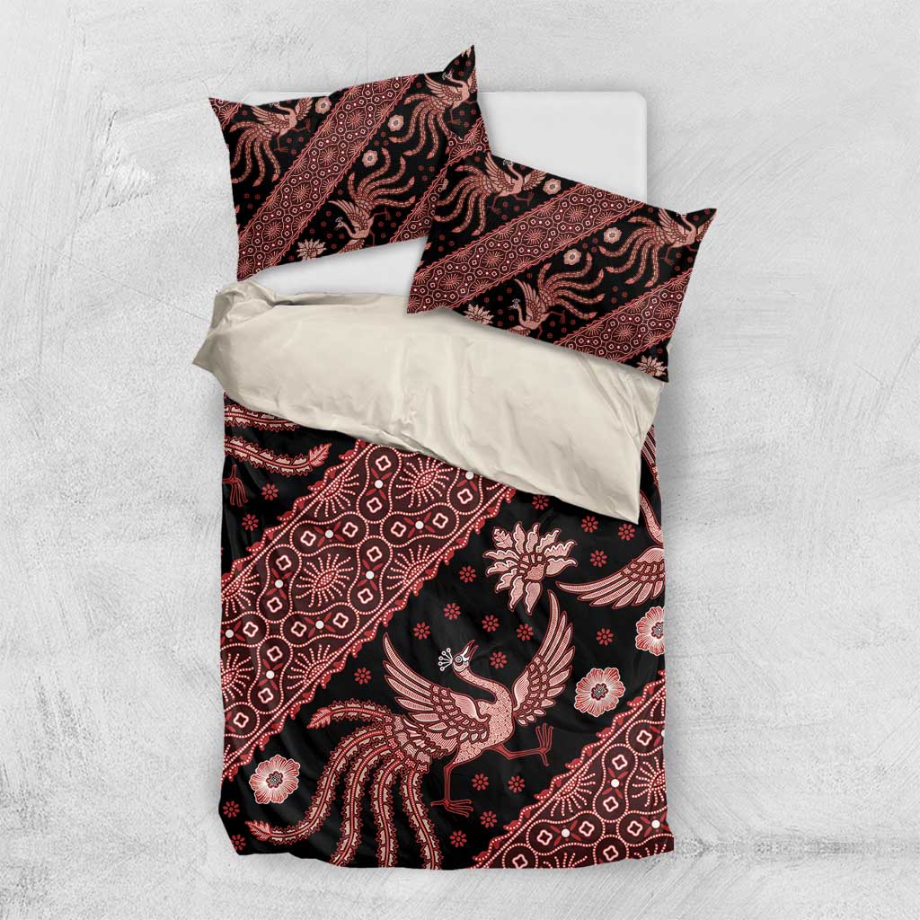 Indonesia Batik Pattern Bedding Set Red Version LT01 US Twin 172cm x 218cm Red - Polynesian Pride