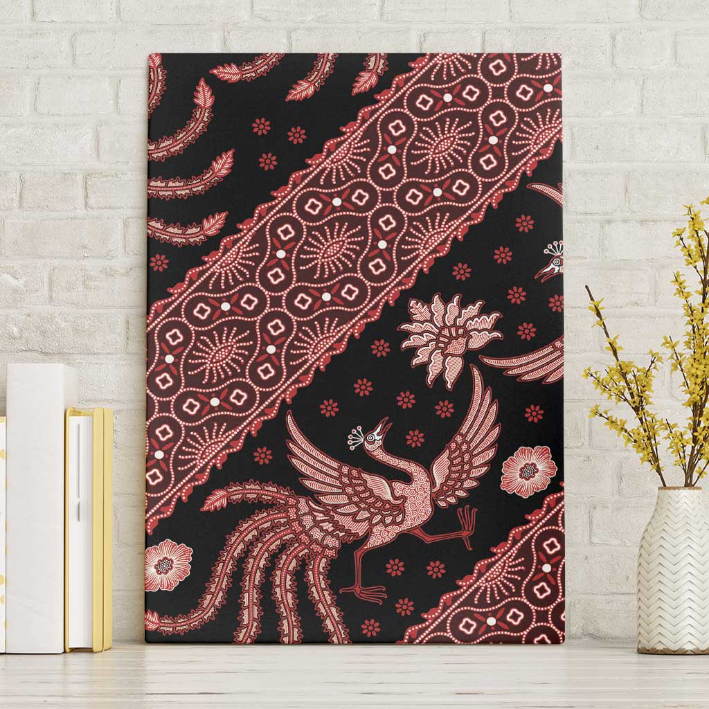 Indonesia Batik Pattern Canvas Wall Art Red Version LT01 Without Frame Red - Polynesian Pride