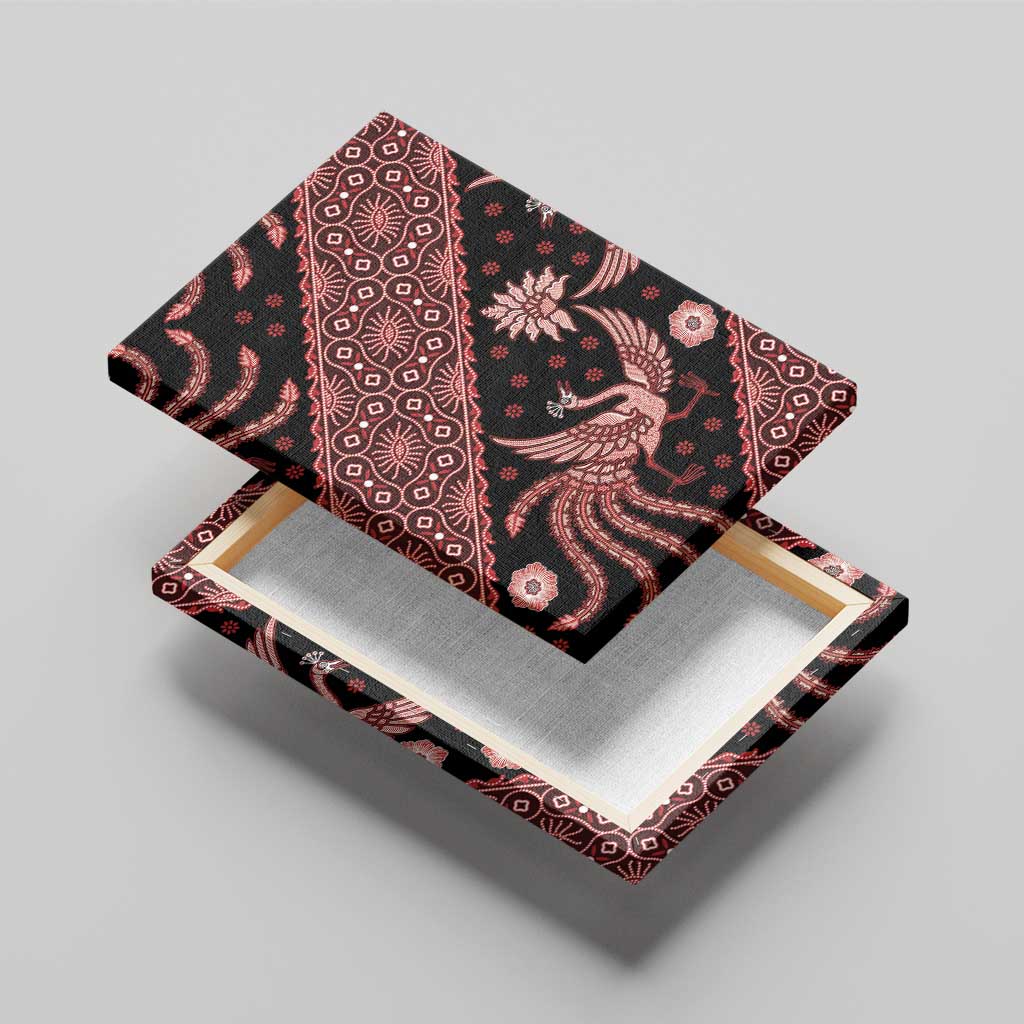 Indonesia Batik Pattern Canvas Wall Art Red Version LT01 - Polynesian Pride