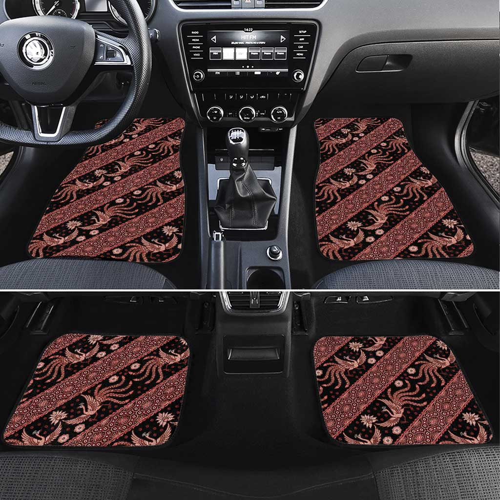 Indonesia Batik Pattern Car Mats Red Version LT01 Set 4pcs Red - Polynesian Pride