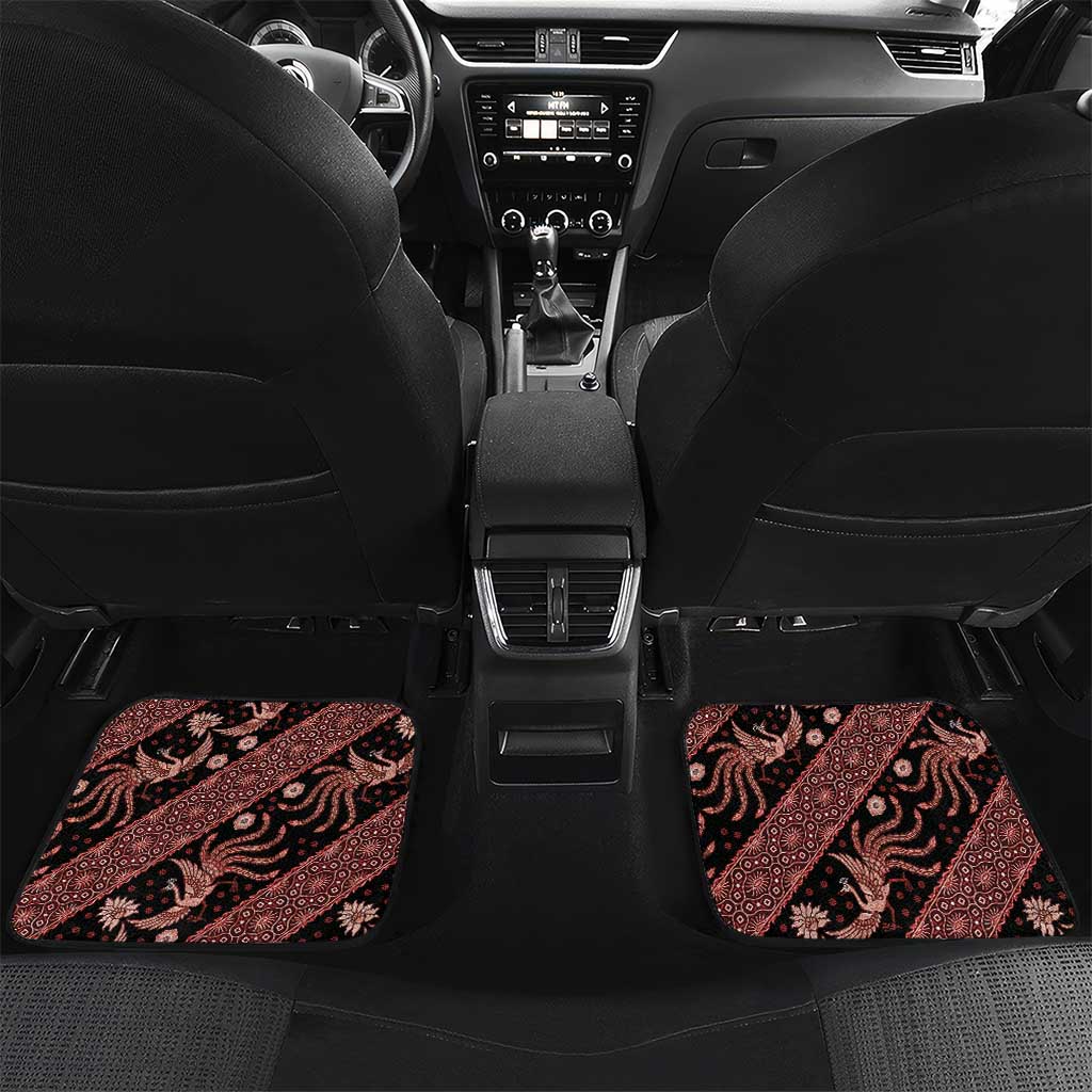 Indonesia Batik Pattern Car Mats Red Version LT01 Set 2pcs - Back Red - Polynesian Pride