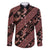 Indonesia Batik Pattern Family Matching Long Sleeve Bodycon Dress and Hawaiian Shirt Red Version