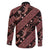 Indonesia Batik Pattern Family Matching Long Sleeve Bodycon Dress and Hawaiian Shirt Red Version