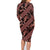 Indonesia Batik Pattern Family Matching Long Sleeve Bodycon Dress and Hawaiian Shirt Red Version