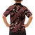 Indonesia Batik Pattern Family Matching Off Shoulder Maxi Dress and Hawaiian Shirt Red Version