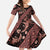 Indonesia Batik Pattern Family Matching Off Shoulder Maxi Dress and Hawaiian Shirt Red Version