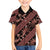 Indonesia Batik Pattern Family Matching Off Shoulder Short Dress and Hawaiian Shirt Red Version