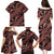 Indonesia Batik Pattern Family Matching Puletasi and Hawaiian Shirt Red Version