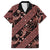 Indonesia Batik Pattern Family Matching Short Sleeve Bodycon Dress and Hawaiian Shirt Red Version