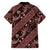 Indonesia Batik Pattern Family Matching Short Sleeve Bodycon Dress and Hawaiian Shirt Red Version