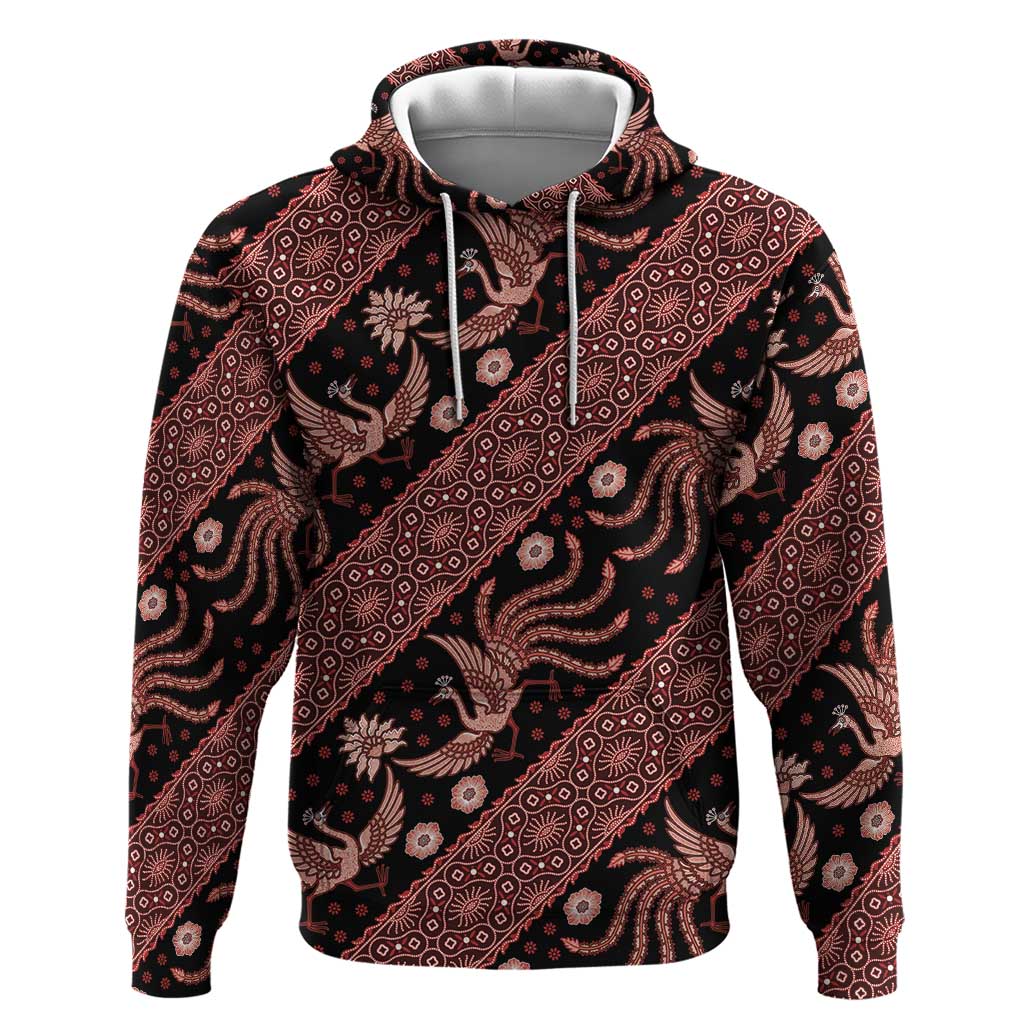 Indonesia Batik Pattern Hoodie Red Version LT01 Pullover Hoodie Red - Polynesian Pride