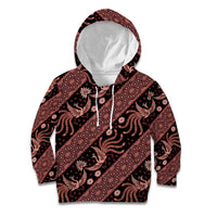 Indonesia Batik Pattern Kid Hoodie Red Version LT01 Hoodie Red - Polynesian Pride