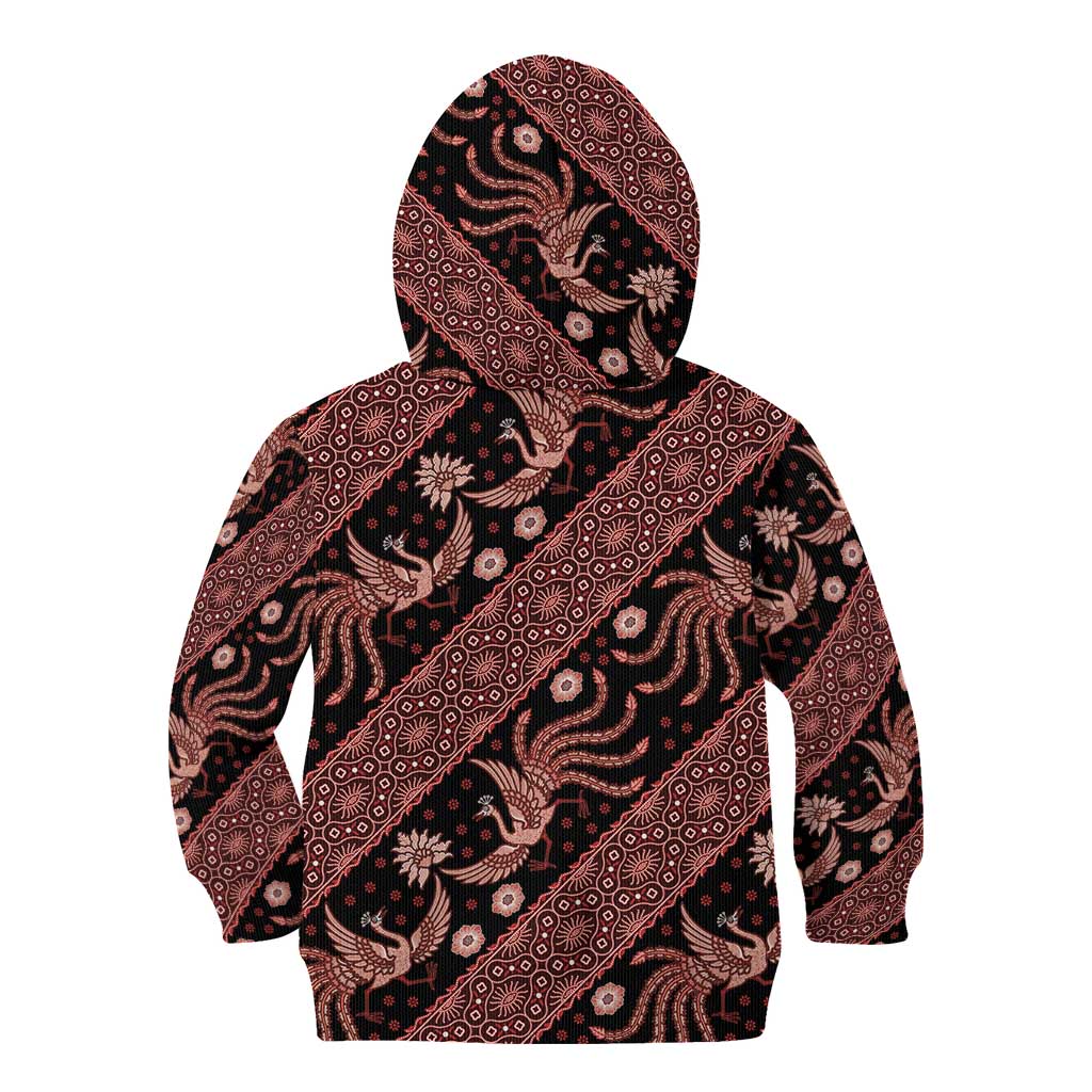 Indonesia Batik Pattern Kid Hoodie Red Version LT01 - Polynesian Pride