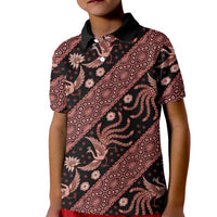 Indonesia Batik Pattern Kid Polo Shirt Red Version LT01 Kid Red - Polynesian Pride