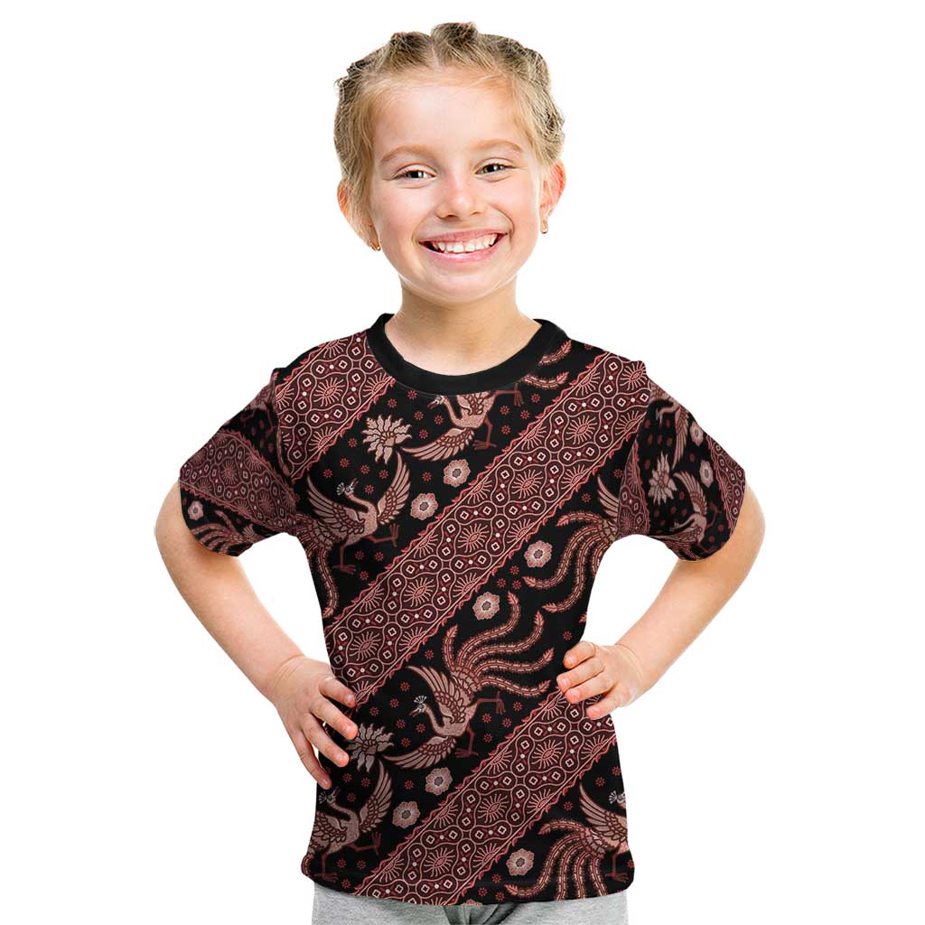 Indonesia Batik Pattern Kid T Shirt Red Version LT01 Red - Polynesian Pride