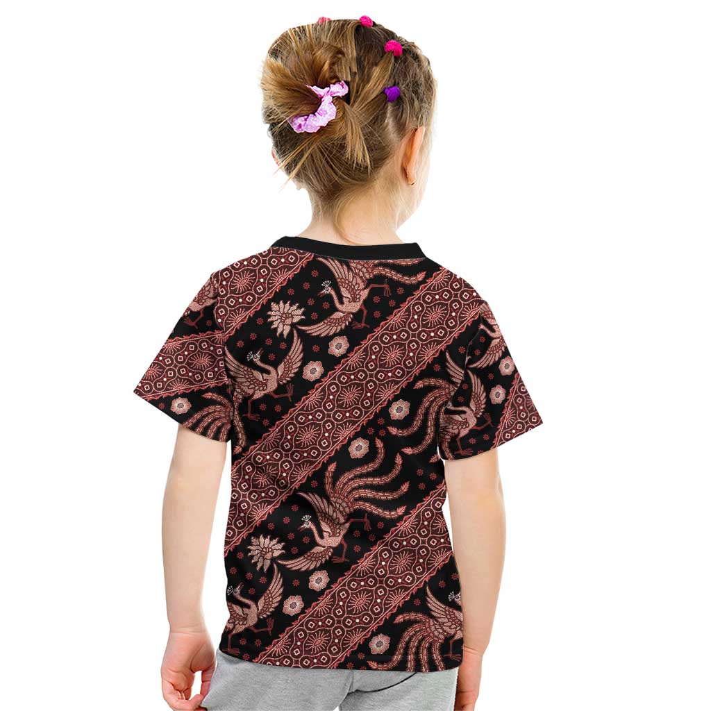 Indonesia Batik Pattern Kid T Shirt Red Version LT01 - Polynesian Pride