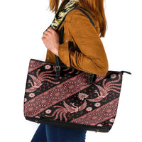 Indonesia Batik Pattern Leather Tote Bag Red Version LT01 Red - Polynesian Pride
