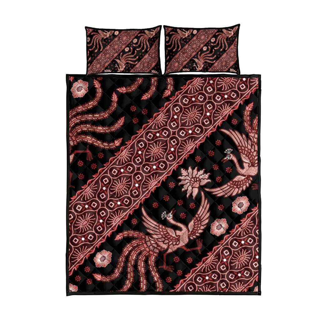 Indonesia Batik Pattern Quilt Bed Set Red Version LT01 - Polynesian Pride