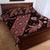 Indonesia Batik Pattern Quilt Bed Set Red Version