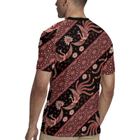 Indonesia Batik Pattern Rugby Jersey Red Version LT01 - Polynesian Pride