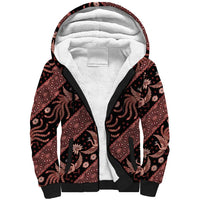 Indonesia Batik Pattern Sherpa Hoodie Red Version LT01 Unisex Red - Polynesian Pride