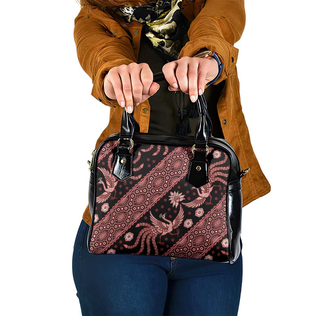 Indonesia Batik Pattern Shoulder Handbag Red Version LT01 One Size Red - Polynesian Pride