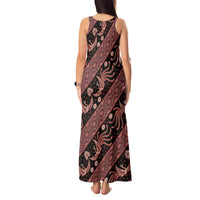 Indonesia Batik Pattern Tank Maxi Dress Red Version LT01 - Polynesian Pride