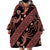 Indonesia Batik Pattern Wearable Blanket Hoodie Red Version