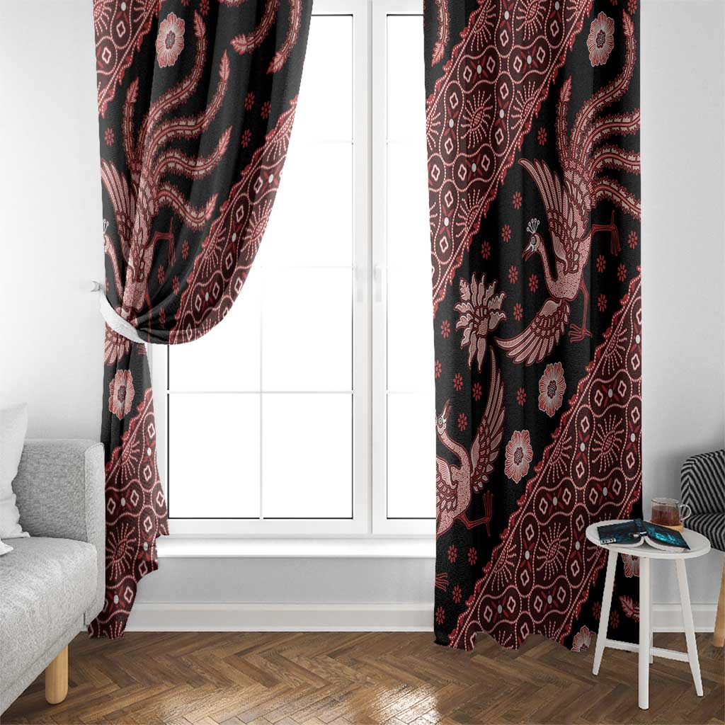 Indonesia Batik Pattern Window Curtain Red Version LT01 - Polynesian Pride