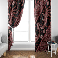 Indonesia Batik Pattern Window Curtain Red Version LT01 - Polynesian Pride