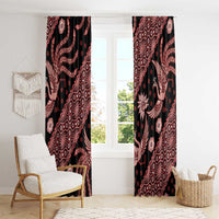 Indonesia Batik Pattern Window Curtain Red Version LT01 - Polynesian Pride