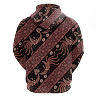 Indonesia Batik Pattern Zip Hoodie Red Version LT01 - Polynesian Pride