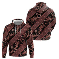 Indonesia Batik Pattern Zip Hoodie Red Version LT01 - Polynesian Pride