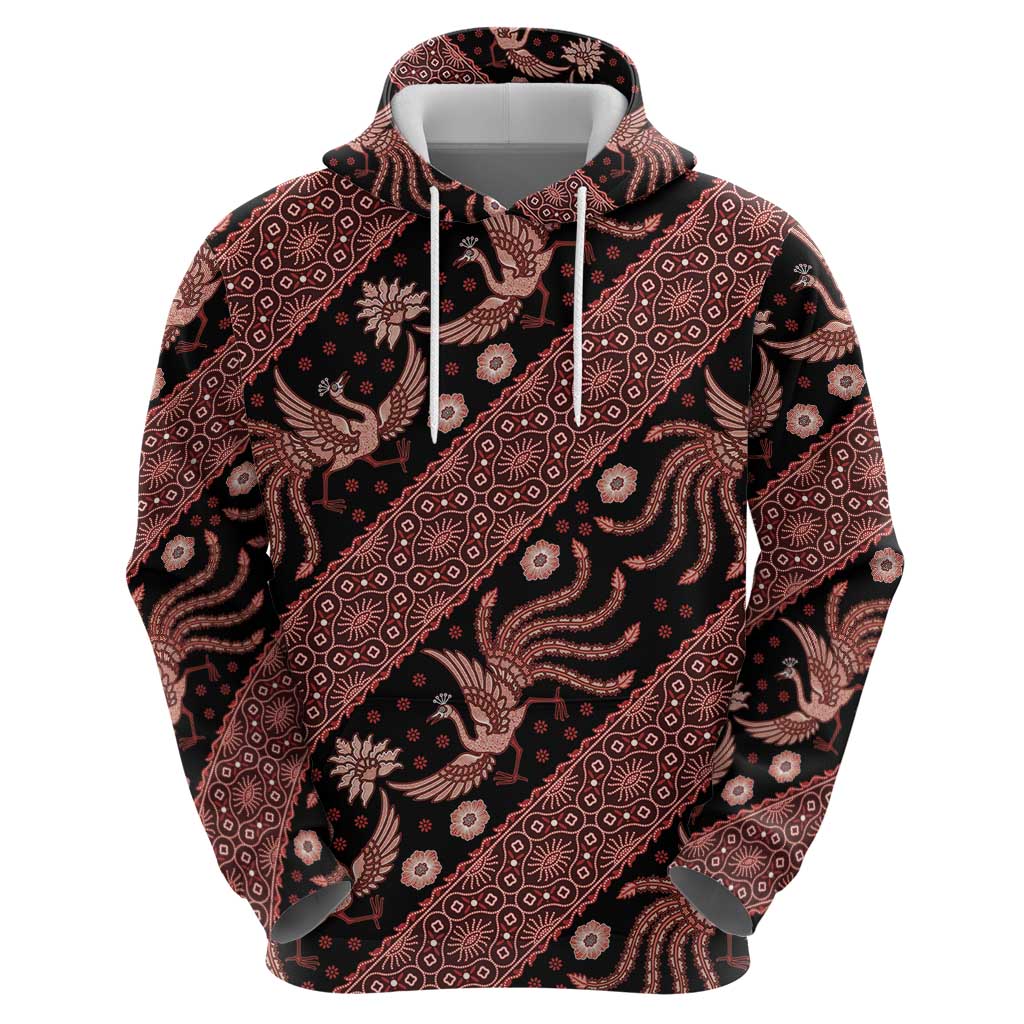 Indonesia Batik Pattern Zip Hoodie Red Version LT01 - Polynesian Pride