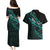 personalised-aotearoa-couples-matching-puletasi-dress-and-hawaiian-shirt-silver-fern-mix-paua-shell-polynesian-pattern