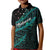 Personalised Aotearoa Kid Polo Shirt Silver Fern Mix Paua Shell Polynesian Pattern LT01 Kid Black - Polynesian Pride