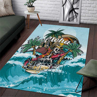 Aloha Hawaii Skeleton Area Rug Tropical Summer Vibe LT01 Blue - Polynesian Pride