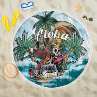 Aloha Hawaii Skeleton Beach Blanket Tropical Summer Vibe LT01 One Size 150cm Blue - Polynesian Pride