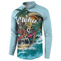 Personalized Aloha Hawaii Skeleton Button Sweatshirt Tropical Summer Vibe LT01 - Polynesian Pride
