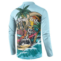 Personalized Aloha Hawaii Skeleton Button Sweatshirt Tropical Summer Vibe LT01 - Polynesian Pride