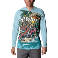 Personalized Aloha Hawaii Skeleton Button Sweatshirt Tropical Summer Vibe LT01 - Polynesian Pride