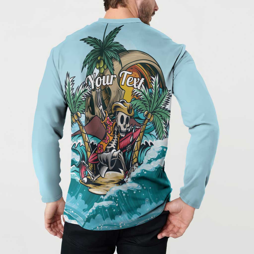 Personalized Aloha Hawaii Skeleton Button Sweatshirt Tropical Summer Vibe LT01 - Polynesian Pride