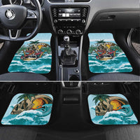 Aloha Hawaii Skeleton Car Mats Tropical Summer Vibe LT01 Set 4pcs Blue - Polynesian Pride