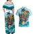 Personalized Aloha Hawaii Skeleton Couples Matching Off Shoulder Maxi Dress and Hawaiian Shirt Tropical Summer Vibe