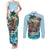 Personalized Aloha Hawaii Skeleton Couples Matching Tank Maxi Dress and Long Sleeve Button Shirt Tropical Summer Vibe