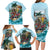 Personalized Aloha Hawaii Skeleton Family Matching Long Sleeve Bodycon Dress and Hawaiian Shirt Tropical Summer Vibe