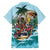 Personalized Aloha Hawaii Skeleton Family Matching Long Sleeve Bodycon Dress and Hawaiian Shirt Tropical Summer Vibe